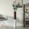 Modern White & Brown Decor Ribbed Accent - 31.5 Inches, Decorative Statement Piece for Living Room, Bedroom, or Office, Tall Floor Vase for Home Décor, Elegant Home Accent, White and Brown Floor Vase